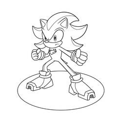 Malvorlage Shadow The Hedgehog in Kampfhaltung