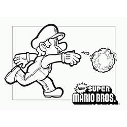 Malvorlage Mario wirft einen Feuerball