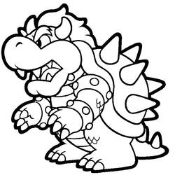 Malvorlage Bowser in bedrohlicher Haltung