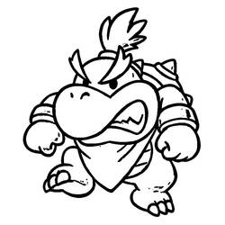Malvorlage Bowser Jr. in Kampfhaltung