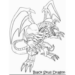 Malvorlage Black Skull Dragon mit ausgebreiteten Flügeln