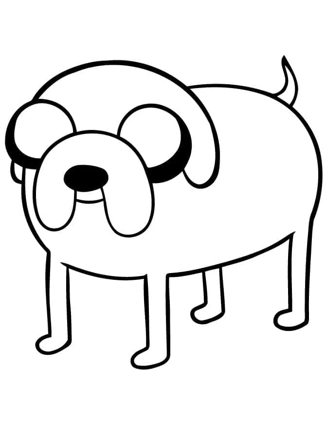 Malvorlage Jake der Hund steht ruhig