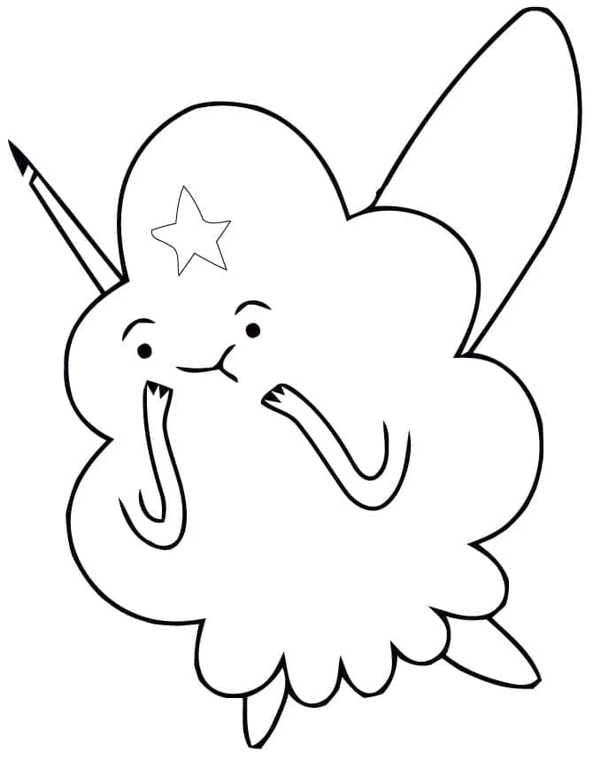 Malvorlage Lumpy Space Prinzessin mit Stern auf der Stirn
