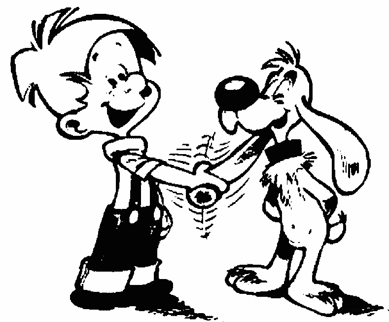 Malvorlage Billy und Buddy geben sich lachend die Hand