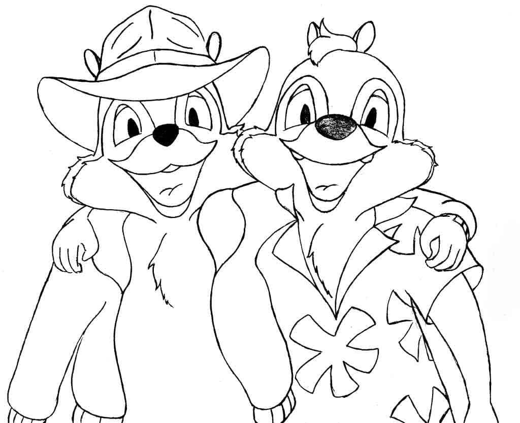 Malvorlage: Chip und Dale for Kids (Cartoons und Animationsserien) #185795 - Kostenlose Malvorlagen zum Ausdrucken