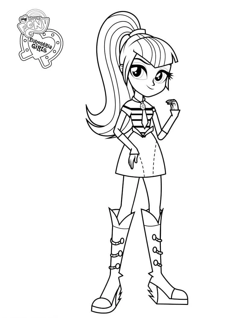 Malvorlage Sonata Dusk stehend im Equestria Girls Outfit