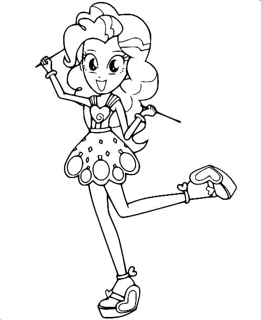 Malvorlage Pinkie Pie beim fröhlichen Tanzen