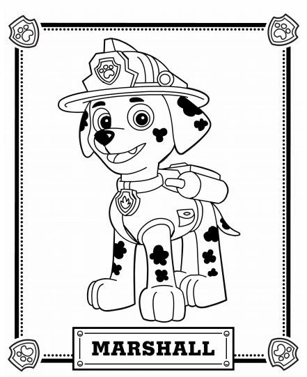 Malvorlage Marshall der Feuerwehr-Dalmatiner