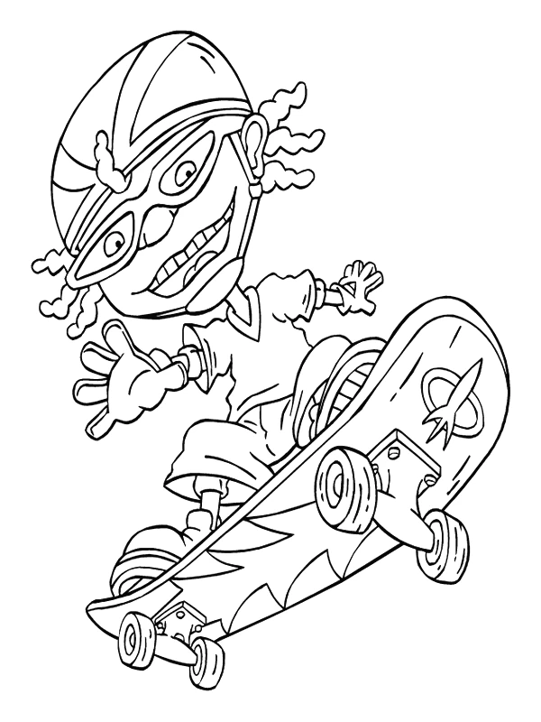 Malvorlage Rocket Power Kind macht einen Skateboard-Trick Malvorlage Rocket Power Kind macht einen Skateboard-Trick