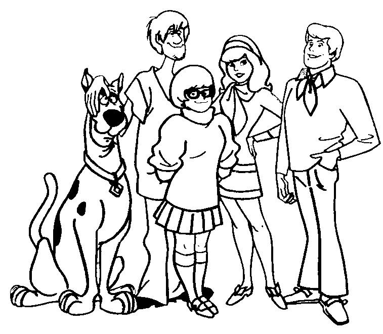 Malvorlage Scooby Doo mit der ganzen Bande Malvorlage Scooby Doo mit der ganzen Bande