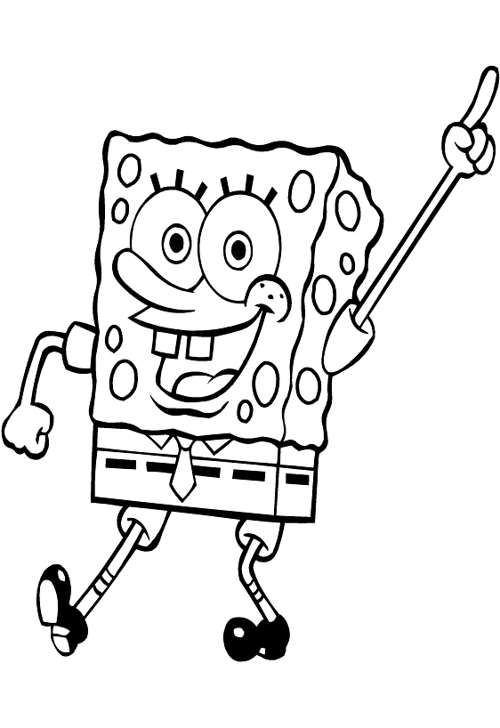 Malvorlage SpongeBob SquarePants tanzt mit erhobenem Arm Malvorlage SpongeBob SquarePants tanzt mit erhobenem Arm