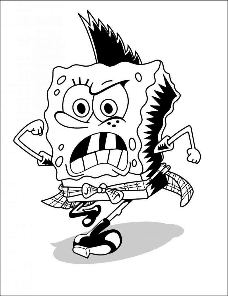 Malvorlage SpongeBob SquarePants im Punk-Stil Malvorlage SpongeBob SquarePants im Punk-Stil