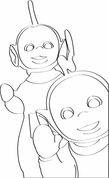 Malvorlage Teletubbies lächeln zusammen