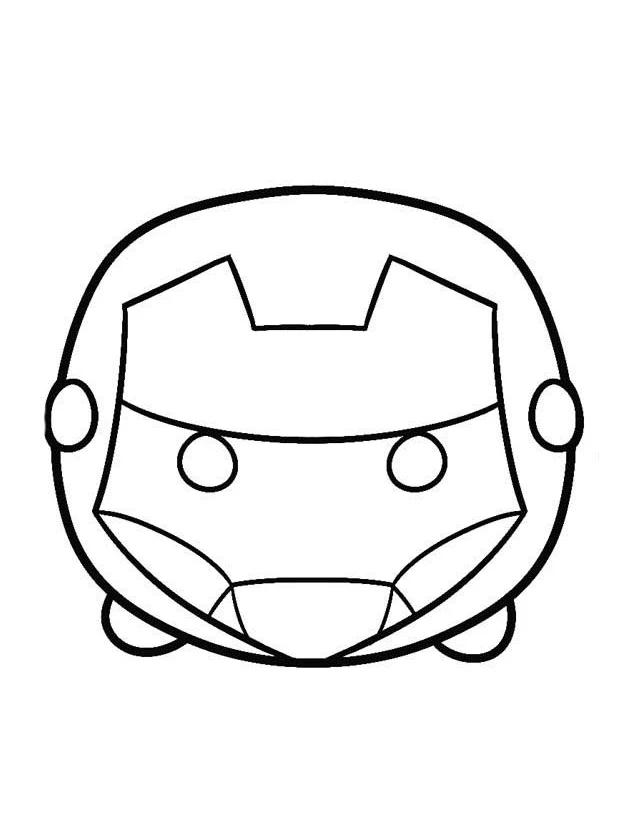 Malvorlage Iron Man Tsum Tsum in gestapelter Form