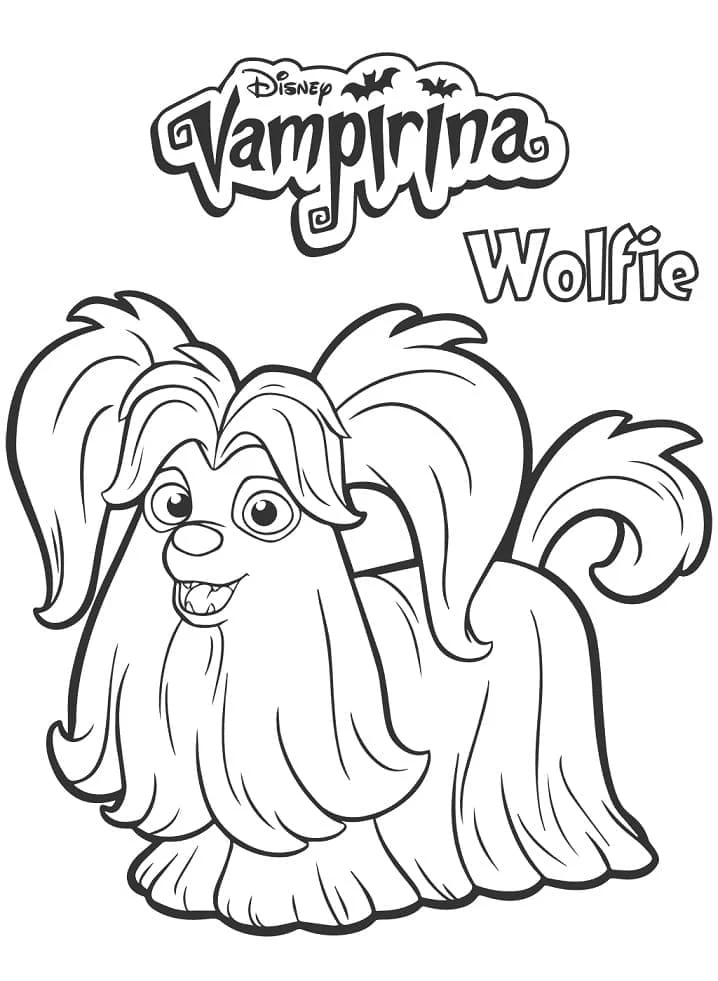 Malvorlage Wolfie der zottelige Hund aus Vampirina