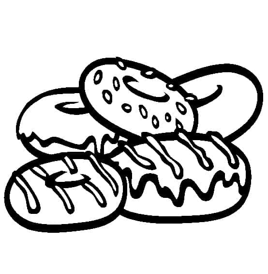 Malvorlage: Donut (Essen und Ernährung) #190526 - Kostenlose Malvorlagen zum Ausdrucken