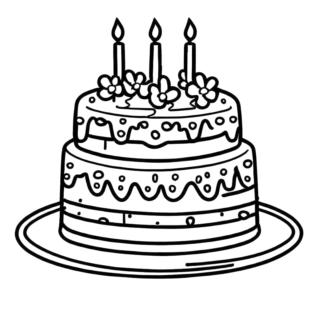 Malvorlage: Geburtstagskuchen (Essen und Ernährung) #201108 - Kostenlose Malvorlagen zum Ausdrucken