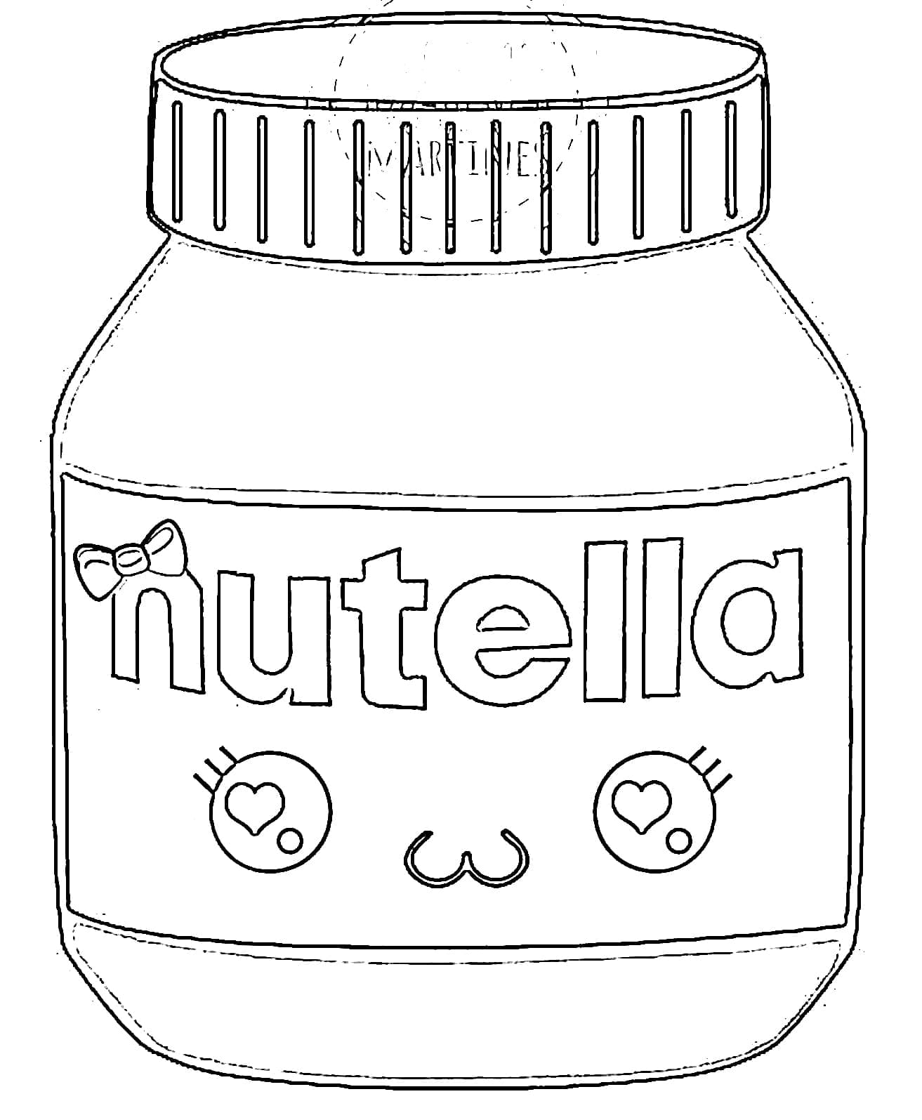 Malvorlage: Kawaii Nutella (Essen und Ernährung) #202417 - Kostenlose Malvorlagen zum Ausdrucken