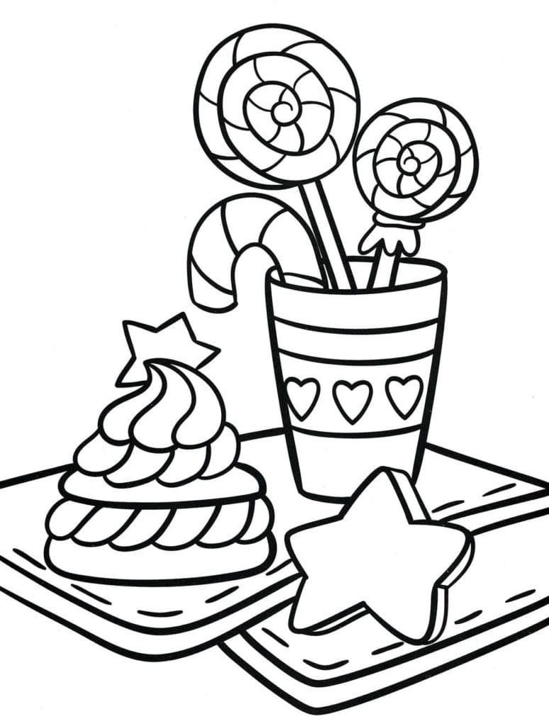 Malvorlage: Süßigkeiten (Essen und Ernährung) #190802 - Kostenlose Malvorlagen zum Ausdrucken