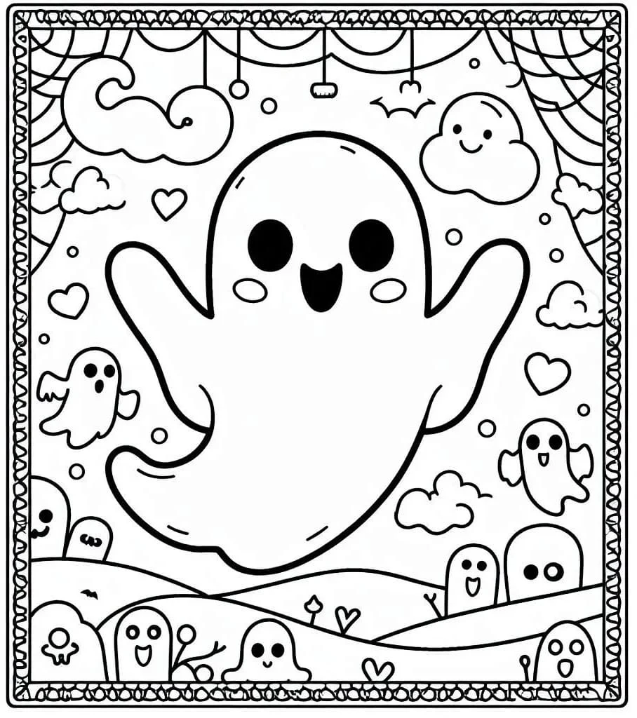 Gratis Halloween Geist Malvorlage #216217, Teil der Feiertage und Feiern Sammlung zum Ausmalen
