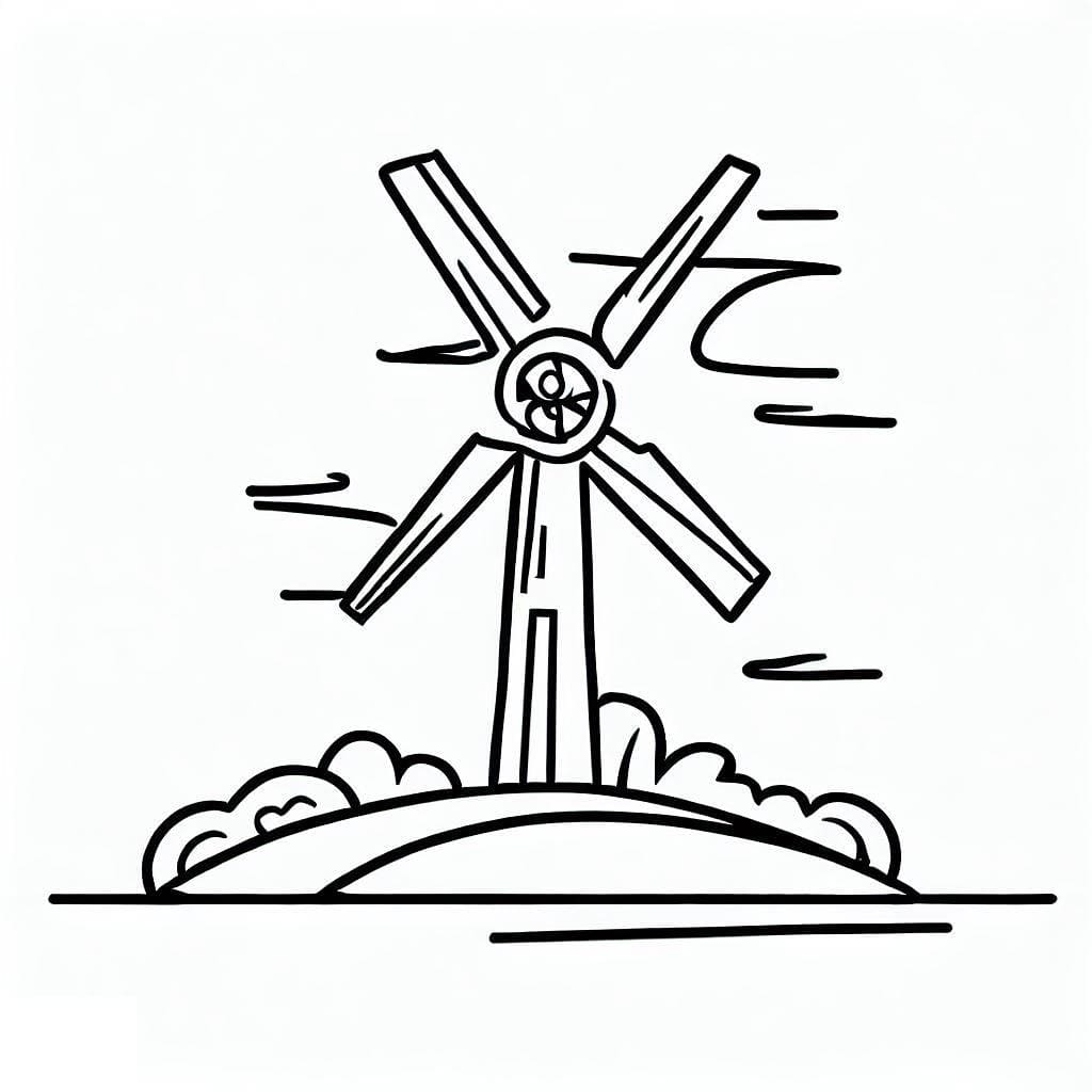 Malvorlage: Windkraftanlage (Gebäude und Architektur) #187645 - Kostenlose Malvorlagen zum Ausdrucken