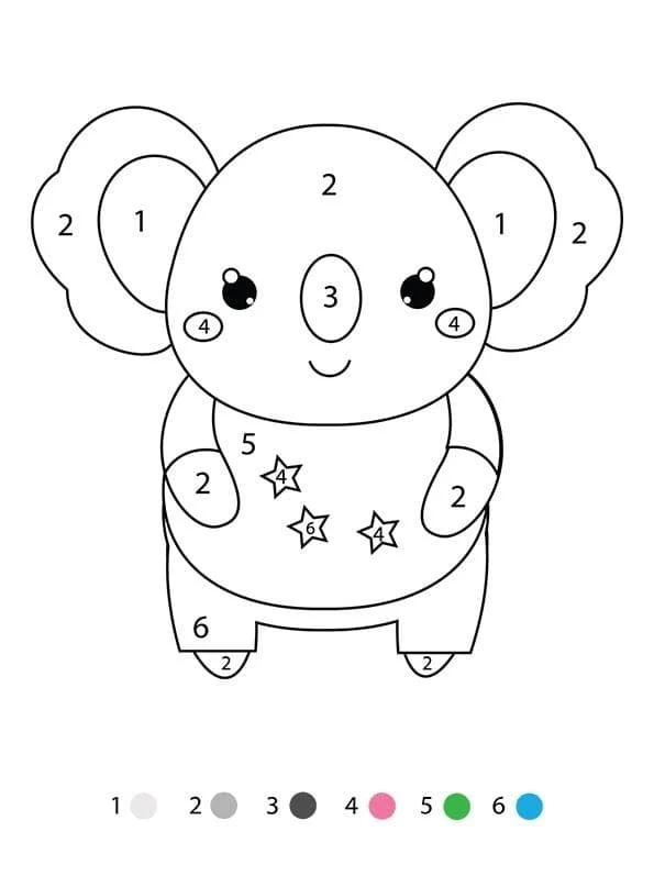 Malvorlage Niedlicher Elefant mit Sternen auf dem Bauch
