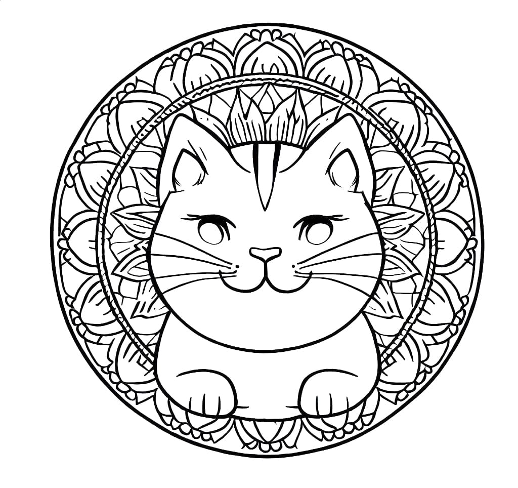 Malvorlage: Katzen-Mandalas (Mandalas) #199976 - Kostenlose Malvorlagen zum Ausdrucken