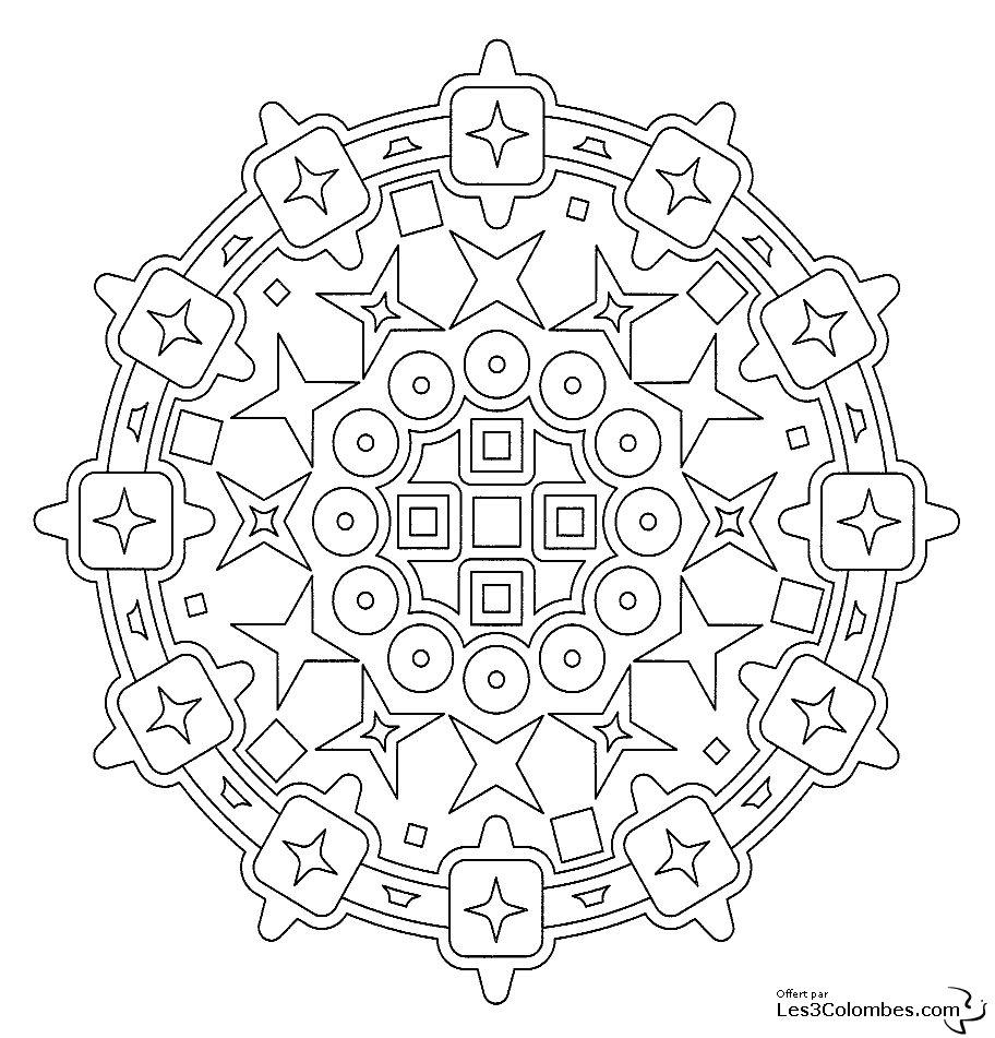 Malvorlage: Stern-Mandalas (Mandalas) #118018 - Kostenlose Malvorlagen zum Ausdrucken