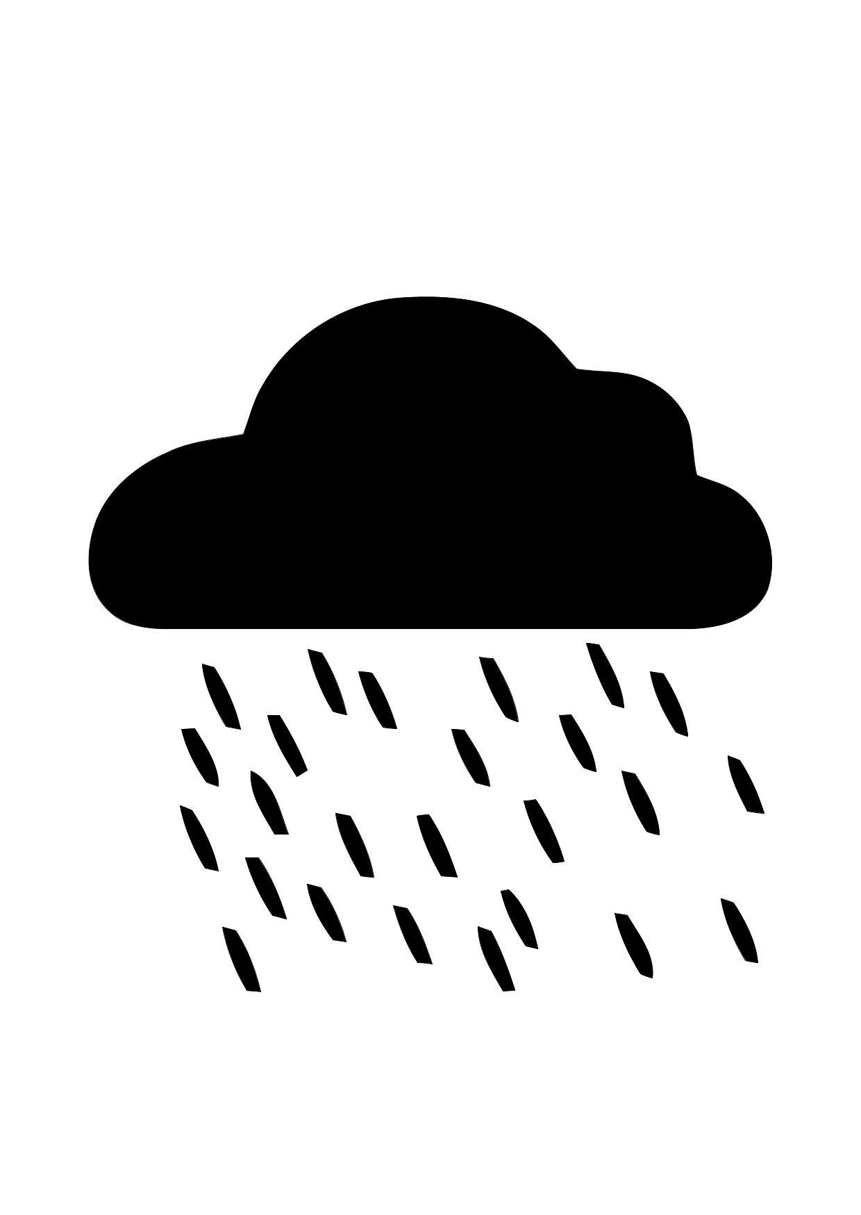 Malvorlage Wolke mit fallenden Regentropfen