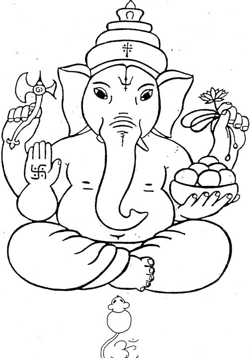 Malvorlage: Hinduistische Mythologie: Ganesha (Religion und Mythologie) #96850 - Kostenlose Malvorlagen zum Ausdrucken