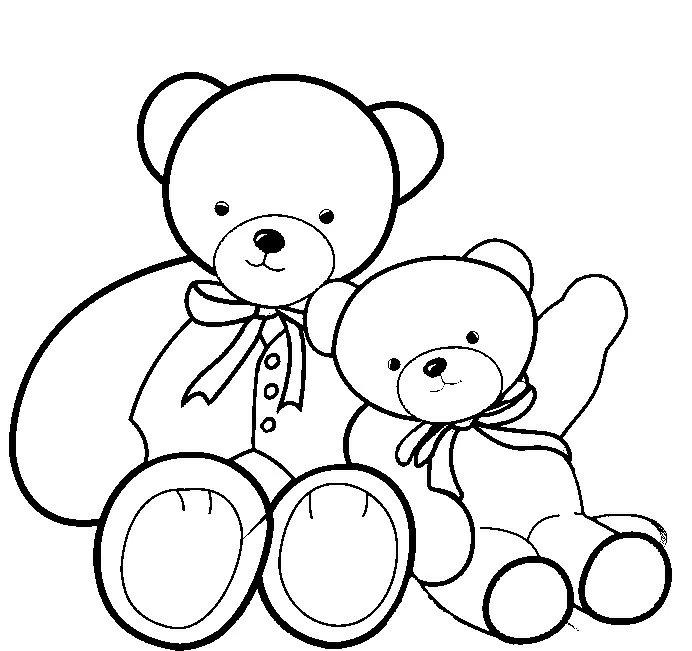 Malvorlage Bär Teddybären sitzen zusammen