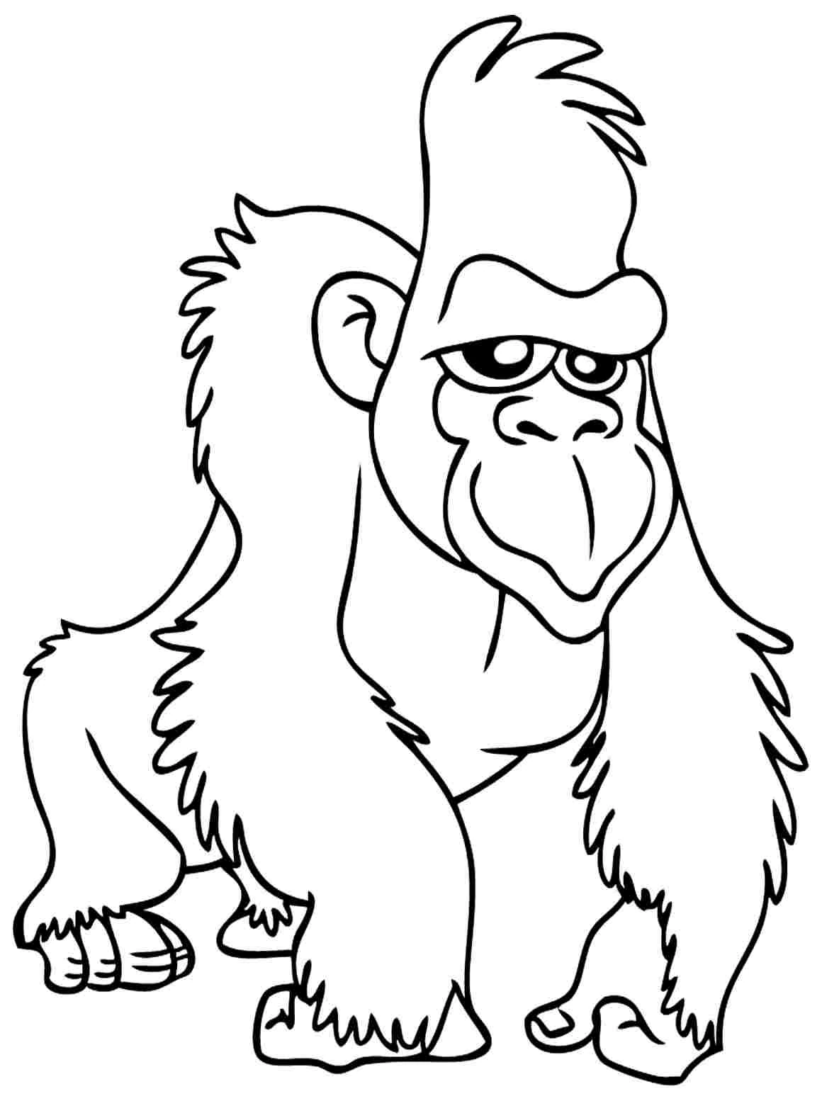 Malvorlage Gorilla auf allen vieren stehend Malvorlage Gorilla auf allen vieren stehend