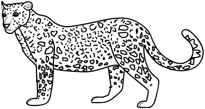 Malvorlage Leopard im Profil stehend