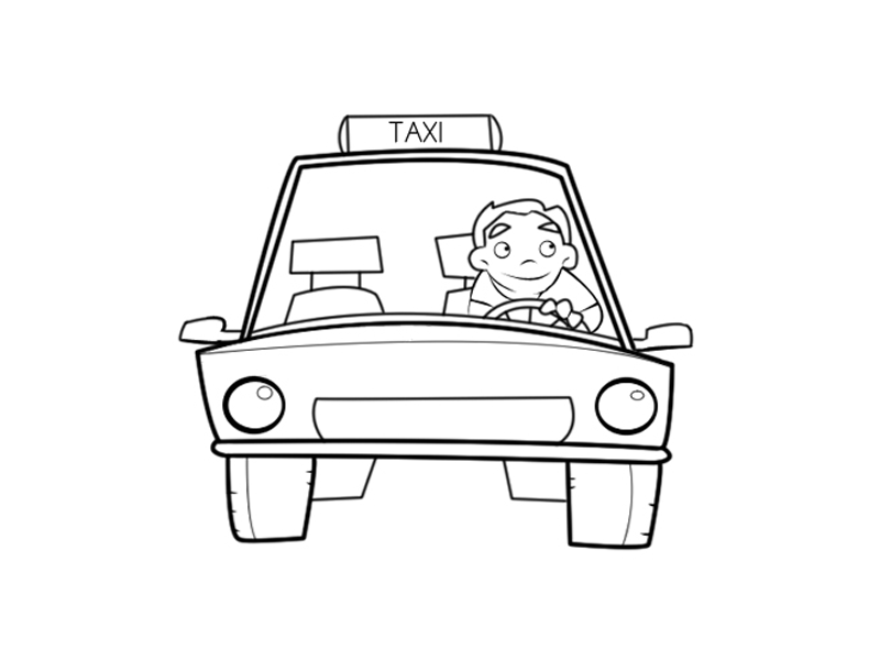Malvorlage: Taxi (Transport) #137252 - Kostenlose Malvorlagen zum Ausdrucken