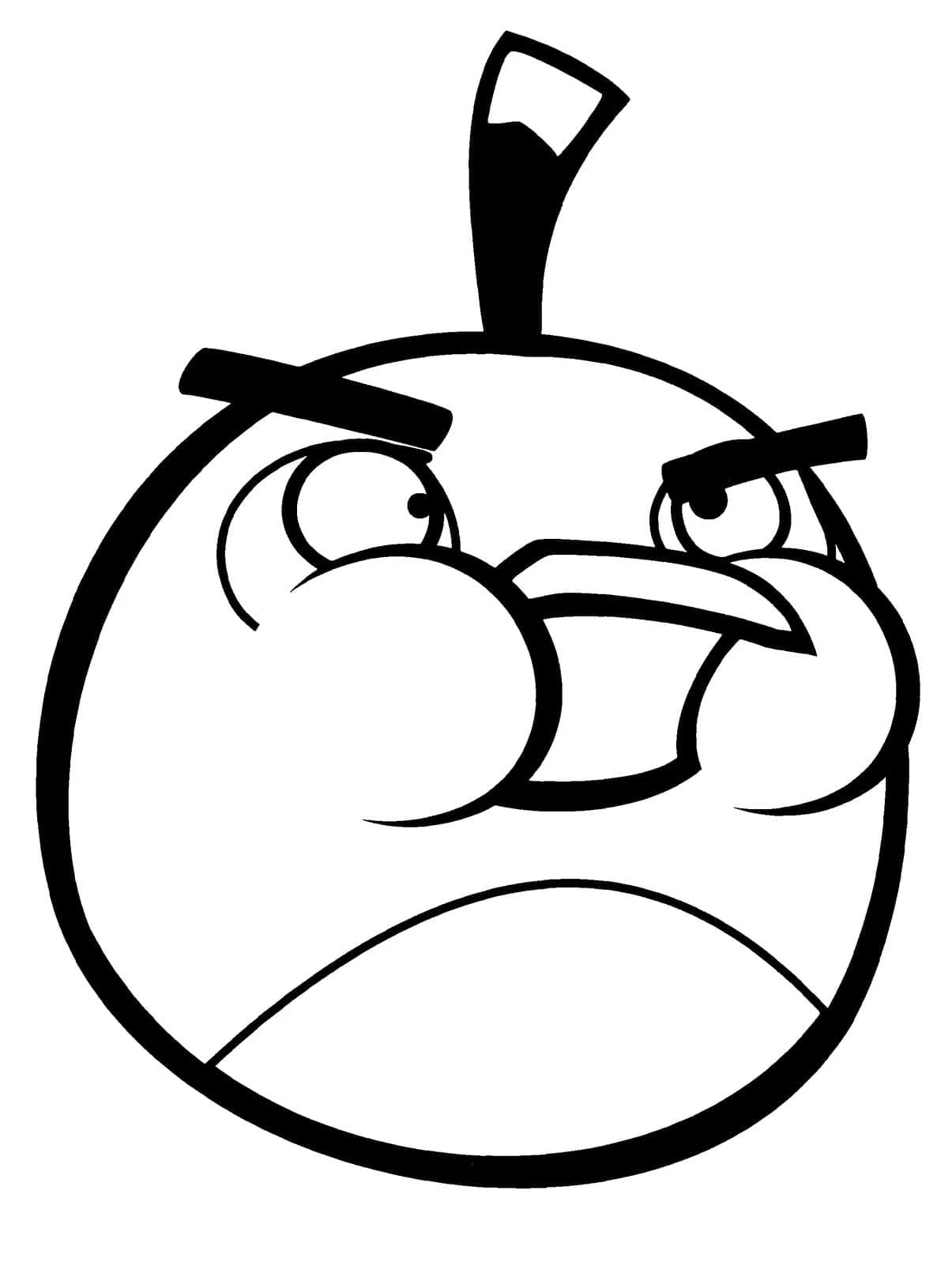 Malvorlage Angry Birds Bombe mit wütendem Gesicht