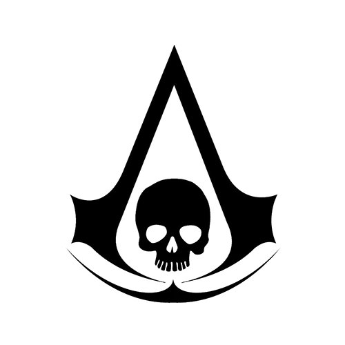 Malvorlage Assassin's Creed Black-Flag-Emblem mit Totenkopf