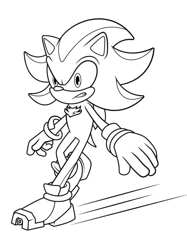 Malvorlage Sonic Shadow beim schnellen Laufen