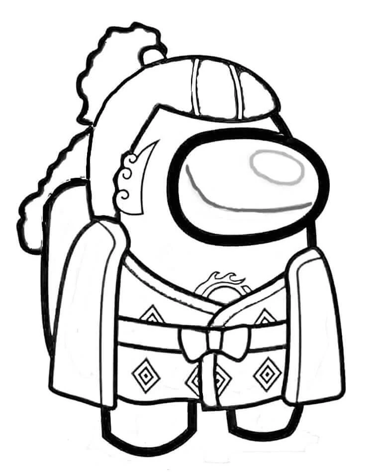 Malvorlage Unter uns Figur als Jinbei verkleidet