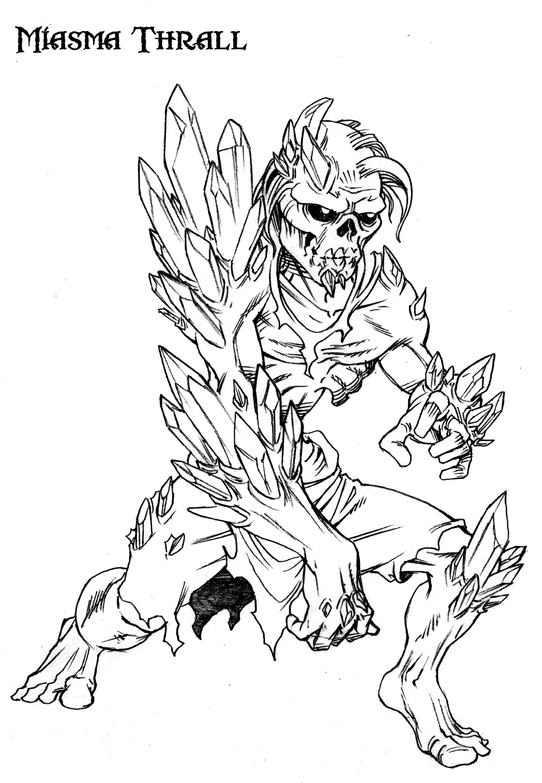Malvorlage Thrall in kristalliner Skelettform